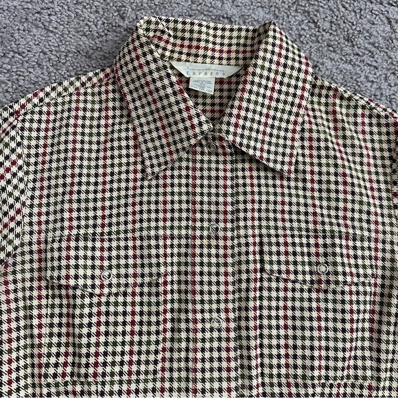 Campagnie Internationale Express Womens Size XS Shepherd Check Plaid Button Up - Picture 3 of 12